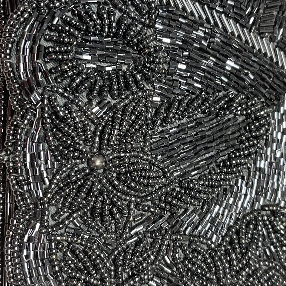 Elegant Black Beaded Evening Bag Shoulder Chain Strap - Picture 7 of 12